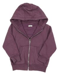 Fialovohnědá propínací mikina s palmou a kapucí Next