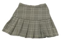 Béžovo-tmavohnedá kockovaná vzorovaná sukňa H&M