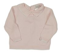 Svetloružový sveter s golierikom KRIS X KIDS