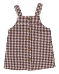 Vínovo-biele kockované teplákové prepínaci šaty Nutmeg