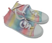 Nové - duhovo-bílé textilno/gumové kotníčkové tenisky URBAN JACKS vel. 31