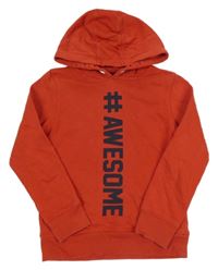 Červená mikina s nápisom a kapucňou George