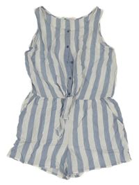 Modro-bílý pruhovaný letní overal H&M