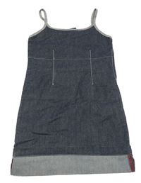 Tmavomodro-modré rifľové letné šaty ARIZONA