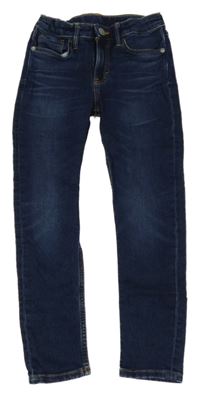 Tmavomodré skinny fit teplákové rifle H&M