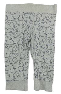 Svetlosivé melírované tepláky so sloníky dopodopo