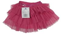 Nové - tmavoružová vrstvená tylová sukňa so trblietavým pasom Chicco