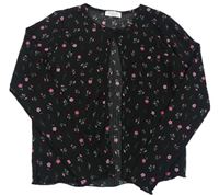 Čierny kvetovaný cardigan Primark