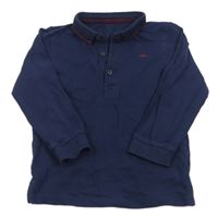 Tmavomodré polo triko s výšivkou Matalan