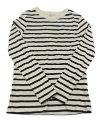 Béžovo-čierne pruhované tričko H&M