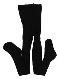 Černé žebrované punčocháče St. Bernard