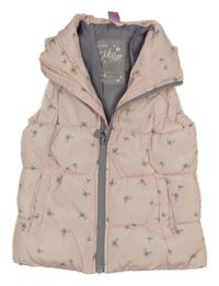 Ružová šušťáková zateplená vesta s motýly Dopodopo