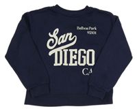 Tmavomodrá mikina s nápisom Primark