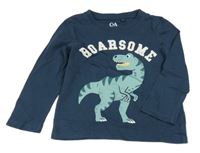 Tmavomodré triko s dinosaurem C&A
