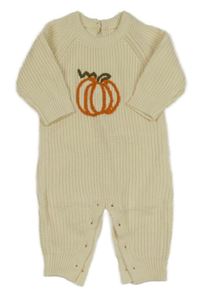 Krémový pletený overal s tekvicou