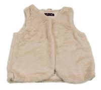 Pudrová kožušinová podšitá vesta Pocopiano