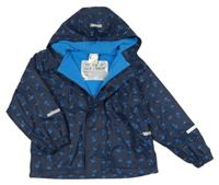 Tmavomodrá nepromokavá lehce zateplená bunda s kotvami a kapucí Impidimpi