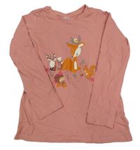 Starorůžové triko s lesními zvířaty Dopodopo