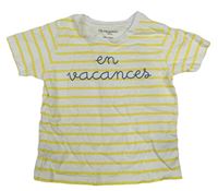 Bielo-žlté pruhované tričko s nápisom Primark