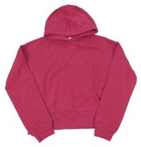 Malinová crop mikina s kapucí C&A