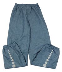 Tmavomodré melírované šusťákové nepromokavé kalhoty Tchibo