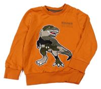 Oranžová mikina s army dinosaurom C&A