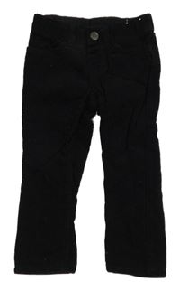 Čierne menšestrové slim fit nohavice H&M