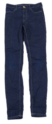 Tmavomodré skinny fit rifle H&M