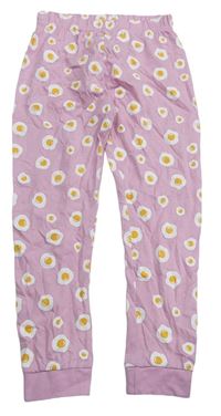 Svetloružové pyžamové vzorované nohavice Pocopiano