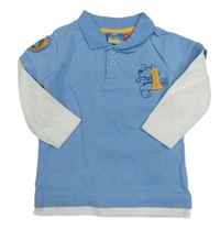 Modro-biele polo tričko s psíkom Topolino