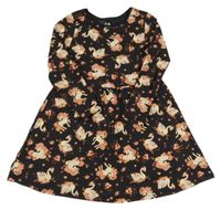 Tmavošedo-ružové bavlnené šaty s jednorožcami zn. C&A