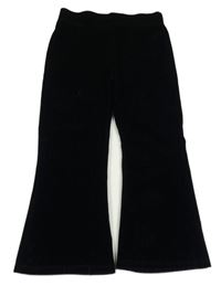 Čierne zamatové flare nohavice F&F