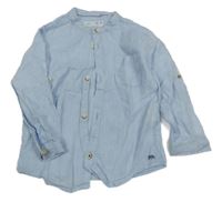 Světlemodrá lněná košile Zara