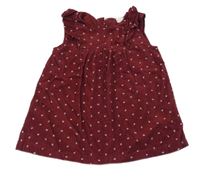 Vínové vzorované manšestrové šaty H&M