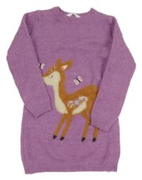 Fialové svetrové šaty s kolouškem Primark