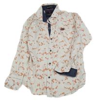 Bílo-růžová vzorovaná košile 