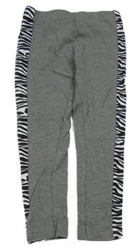 Sivé melírované legíny s bielo-čierným pruhom Reserved