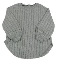 Sivé ľahké rebrované úpletové tričko shein