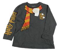 Nové - tmavosivé tričko s potiskem - Harry Potter