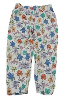 Sivo-farebné pyžamové nohavice s príšerkami Primark