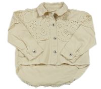 Smotanová rifľová bunda s madeirou only