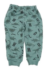 Zelené tepláky s dinosaurami