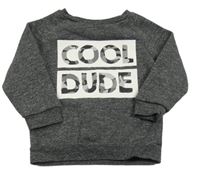 Tmavosivá melírovaná mikina s nápisom Primark