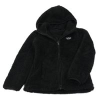 Černá huňatá propínací mikina s kapucí Reebok
