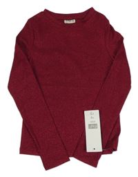 Nové - tmavorůžové žebrované triko F&F