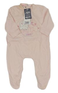 Nové - světlelrůžový overal se zvířátky 