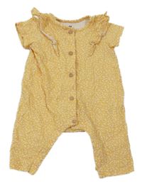 Žlutý vzorovaný overal s volánky H&M