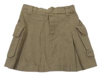 Khaki rifľová sukňa s vreckami