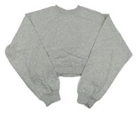 Sivá melírovaná crop mikina H&M