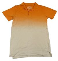Oranžovo-bílé ombré polo tričko Urban